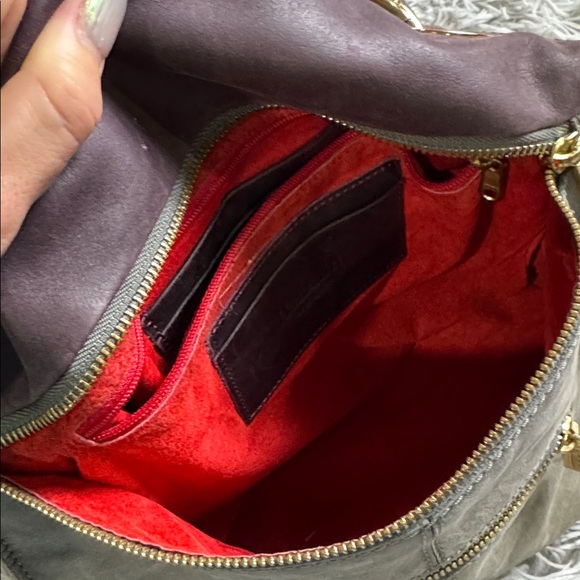 Hammitt Montana large reversible Gray and Brown Shoulder Bag with Gold Accents - Picture 8 of 12